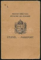 1929 Bp., A Magyar Királyság által kiállított fényképes útlevél / Hungarian passport