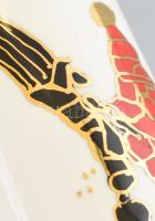 Segesdi Bori (?-): Váza. Mázas festett porcelán, jelzett, hibátlan 24 cm