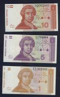Horvátország 7 db klf modern bankjegy T:I