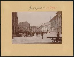 cca 1910 Budapest, Budai Vár, Dísztér, fotó paszpartuban, 12×16,5 cm