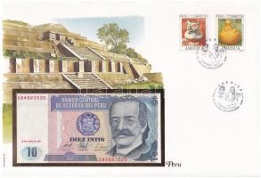 Peru 1987. 10I felbélyegzett borítékban, bélyegzéssel T:I Peru 1987. 10 Intis in envelope with stamp and cancellation C:UNC