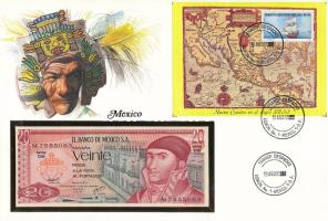 Mexikó 1977. 20P felbélyegzett borítékban, bélyegzéssel T:I Mexico 1977. 20 Pesos in envelope with stamp and cancellation C:UNC