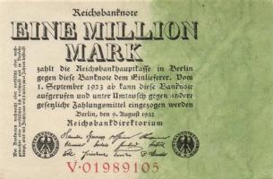 Német Birodalom / Weimari Köztársaság 1923. 1.000.000M (3x) T:I