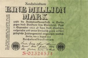 Német Birodalom / Weimari Köztársaság 1923. 1.000.000M (3x) T:I