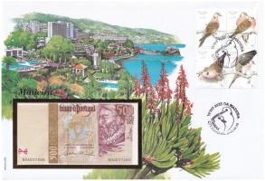 Portugália / Madeira 2000. 500E felbélyegzett borítékban, bélyegzéssel T:I Portugalia / Madeira 2000. 500 Escudos in envelope with stamp and cancellation C:UNC
