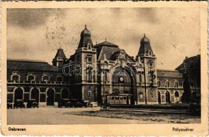 1939 Debrecen, pályaudvar, vasútállomás, villamos (EK)