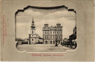 Temesvár, Timisoara; Gyárváros, Kossuth tér, Kohn testvérek üzlete. Polatsek kiadása / square, shop (fl)