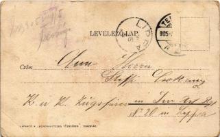 1905 Temesvár, Timisoara; Józsefvárosi vasútállomás / railway station (ázott / wet damage)