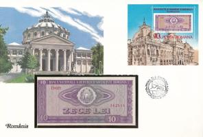 Románia 1966. 10L felbélyegzett borítékban, bélyegzéssel T:I  Romania 1966. 10 Lei in envelope with stamp and cancellation C:UNC