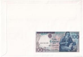 Portugália 1984. 100E felbélyegzett borítékban, bélyegzéssel T:I 
Portugal 1984. 100 Esucodos in en...