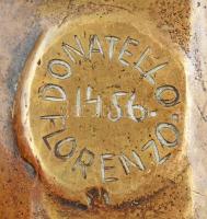 DONATELLO mellszobra, 1900 körüli, bronz, patina, hátlapján felirat: "Donatello 1456 florenzo&q...