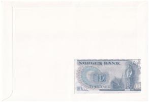 Norvégia 1977. 10K felbélyegzett borítékban, bélyegzéssel T:I Norway 1977. 10 Kroner in envelope wit...