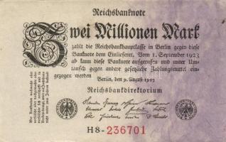 Német Birodalom / Weimari Köztársaság 1923. 1.000.000M (3x) T:I,I-