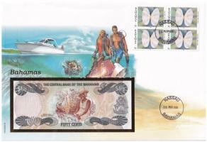 Bahamák 1984. 50c felbélyegzett borítékban, bélyegzéssel T:I Bahamas 1984. 50 Cents in envelope with stamp and cancellation C:UNC