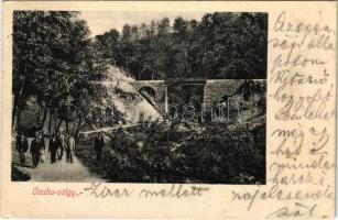 1907 Cuha-völgy, Czuha-völgy; Czuha-völgyi vasútvonal Zirc mellett, vasúti híd. Deutsch Mór kiadása (EK)