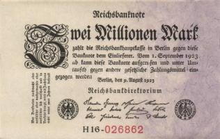 Német Birodalom / Weimari Köztársaság 1923. 1.000.000M (3x) T:I