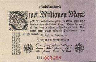 Német Birodalom / Weimari Köztársaság 1923. 1.000.000M (3x) T:I