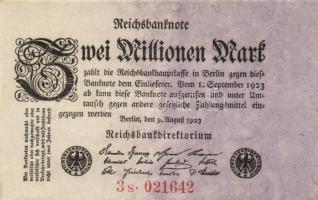 Német Birodalom / Weimari Köztársaság 1923. 1.000.000M (2x) T:I
