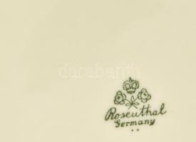 Rosenthal ezüst rátétes bonbonier, jelzett, kopott, restaurált,d: 18 cm