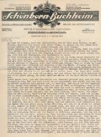 1940 Podhering, Őrhegyalja (Munkács, Mukacevo), Schönborn-Buchheim Sörgyár fejléces levélpapírjára í...