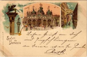 1897 (Vorläufer!) Venezia, Venice; S. Marco. Müller & Trüb Art Nouveau, floral, litho (EB)