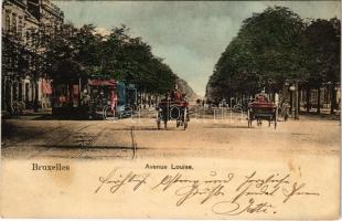 1901 Bruxelles, Brussels; Avenue Louise / street view, tram (fl)