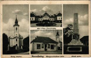 Iharosberény, Evangélikus templom, Báró Inkey József kastély, Hősök szobra, emlékmű, Hangya szövetkezet üzlete és saját kiadása (EK)