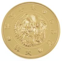DN Történelmi aranypénzek - Korea 20 Won, 1906 aranyozott Cu-Ni utánveret COPY beütéssel T:PP