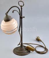 Régi állítható asztali lámpa, kopott, (Érintésvédelem szempontjából nincs bevizsgálva), m: 45 cm
