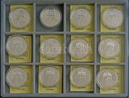 DN "Nemzetünk nagyjai" 12 darabos Ag emlékérem sorozat kapszulában, leírásokkal, kivehető ...