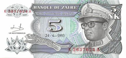 Zaire 8 db klf modern bankjegy T:I