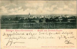 1899 (Vorläufer) Sopronkeresztúr, Németkeresztúr, Deutschkreutz bei Oedenburg; látkép. L. Kummert kiadása / general view (fl)