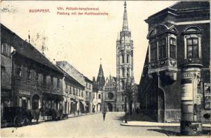 Budapest I. Vár, Mátyás templom, hirdetőoszlop, So. Stpl (EK)