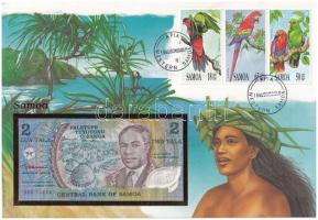 Szamoa 1990. 2T felbélyegzett borítékban, bélyegzéssel T:I Samoa 1990. 2 Tala in envelope with stamp and cancellation C:UNC
