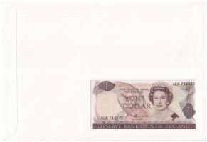 Új-Zéland 1985-1989. 1$ borítékban, alkalmi bélyeggel és bélyegzéssel T:I New Zealand 1985-1989. 1 D...