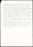 1985 Érdekes gépirat, a zsidó származású Nádas család által üzemeltetett, újpesti pincehelyiségben t...