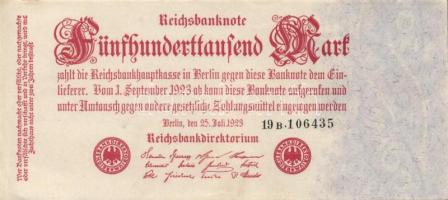 Német Birodalom / Weimari Köztársaság 1923. 500.000M (2x) cégnyomat T:I