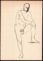 Jelzés nélkül: Férfi akt, 2 db, akvarell, papír, 21×29 cm