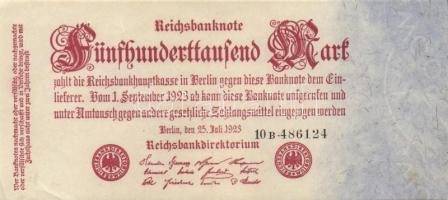 Német Birodalom / Weimari Köztársaság 1923. 500.000M (2x) cégnyomat T:I