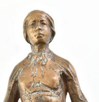 Józsa Lajos (1944-) Vízhordó asszony. Bronz. Jelzett, sorszámozott 10/2. 25 cm
