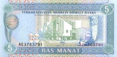 Türkmenisztán 5 db klf modern bankjegy  T:I