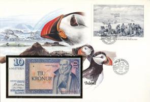 Izland 1961. 10K borítékban bélyeggel, bélyegzéssel T:I Iceland 1961. 10 Kronur in envelope with stamp and cancellation C:UNC
