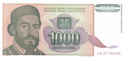 Jugoszlávia 18 db klf modern bankjegy  T:I