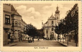 Győr, Erzsébet tér, templom, Wittmann üzlete