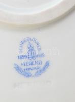Herendi virág mintás porcelán tál. Kézzel festett, jelzett, kopással. 1939-es jelzéssel. 23x20 cm