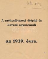1939 A székesfővárosi útépítő és kövező egységárak az 1939. évre. Bp., Székesfővárosi Háziny., 23 p.