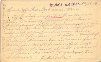 1916 Első világháborús tábori postai levelezőlap a Központi I. Ferenc József arcképével / WWI Austro...