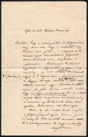 1903 Telepy Károly (1828-1906) festőművész autográf levele Kézdi-Kovács Lászlónak (1864-1942). Bő eg...