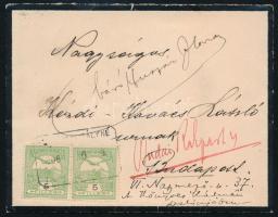 1906 kövesdi báró Huszár Ilona, Okolicsányi-Kuthy Dezsőné (1865-1932) festő és iparművész autográf l...