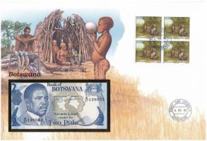 Botswana 1989-1992. 2P felbélyegzett borítékban, bélyegzéssel T:I  Botswana 1989-1992. 2 Pula in envelope with stamp and cancellation C:UNC